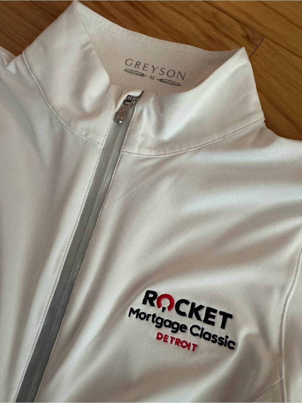 Greyson White Zip-Front Jacket - Rocket Mortgage Classic Embroidered